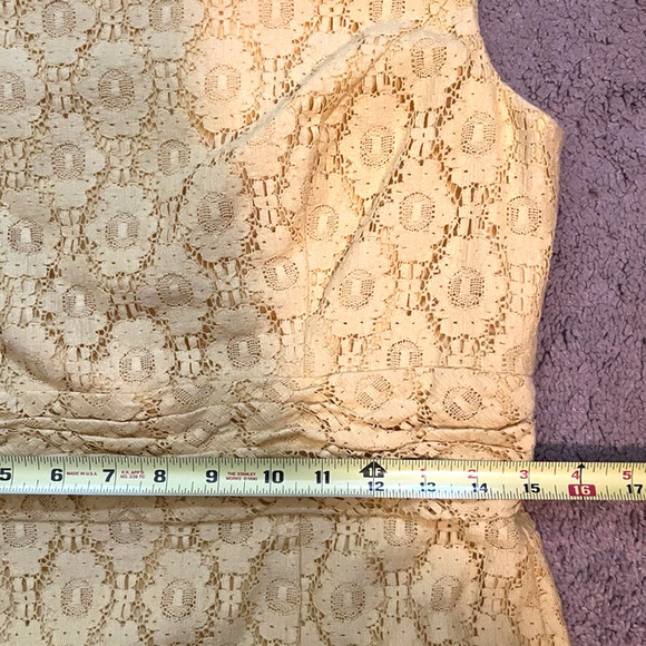 Adrianna Papell Dress 10 Yellow Floral Lace Sheath Sleeveless Spring Twee Formal - Picture 7 of 7